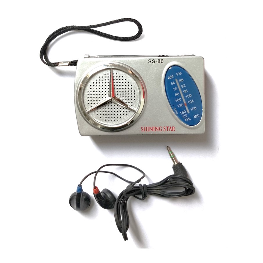 Radio FM AM Shining Star Mini Portable Radio SS 86 Free Earphone dan Baterai