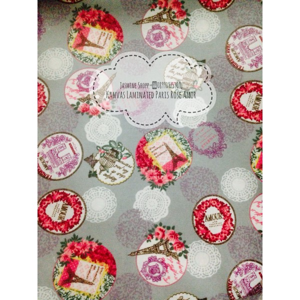 

Sale Kanvas Laminating Paris Rose Amor/Bahan tas Laminated
