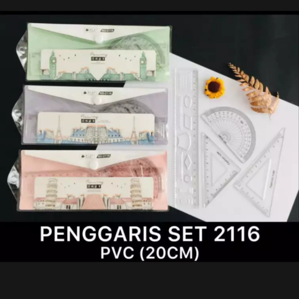 

PENGGARIS SET FANCY 4 IN 1 PANJANG 20CM PVC MOTIF KOTA