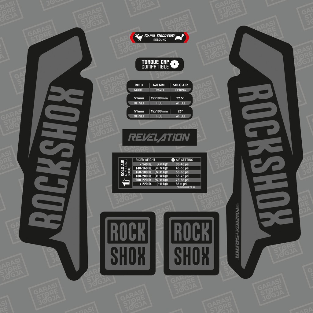 Stiker Fork  Rockshox Revelation RCT3