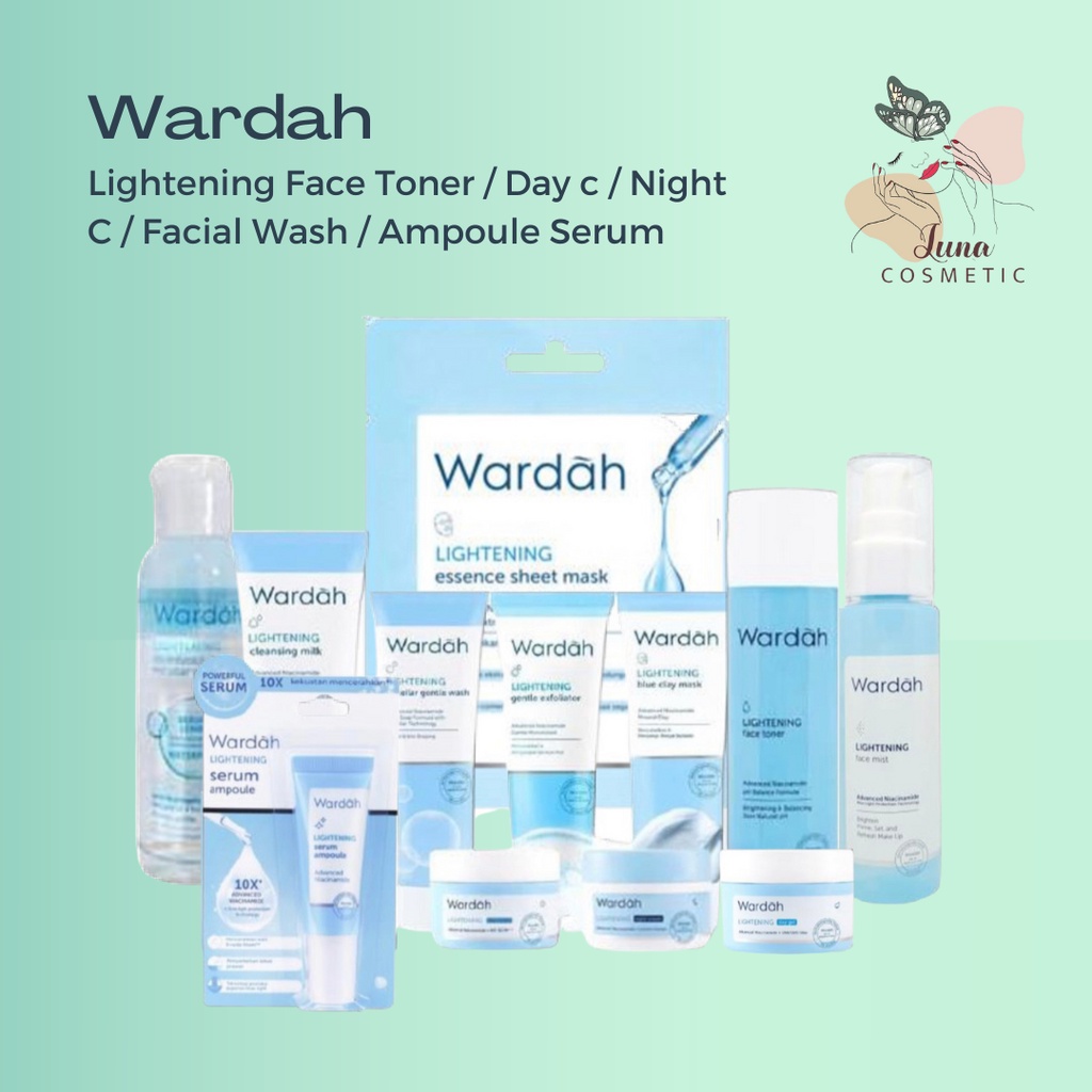 WARDAH Lightening Face Toner / Day c / Night C / Facial Wash / Ampoule Serum