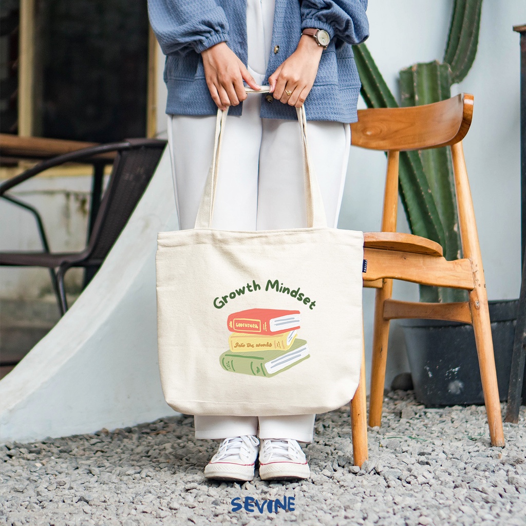 Sevine Tote Bag Kanvas Emily Resleting Kantong Tas Laptop Kuliah Sekolah Fashion Totebag Kerja Quotes Affirmation Aesthetic - RC