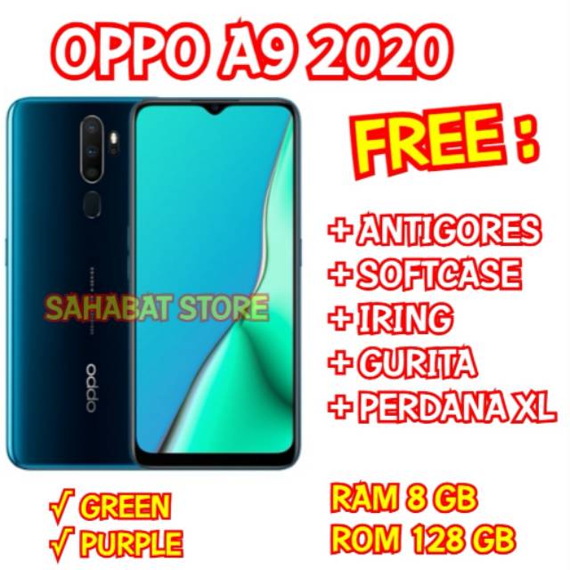 OPPO A9 2020 RAM 8 GB ROM 128 GB - GARANSI RESMI OPPO INDONESIA SETAHUN