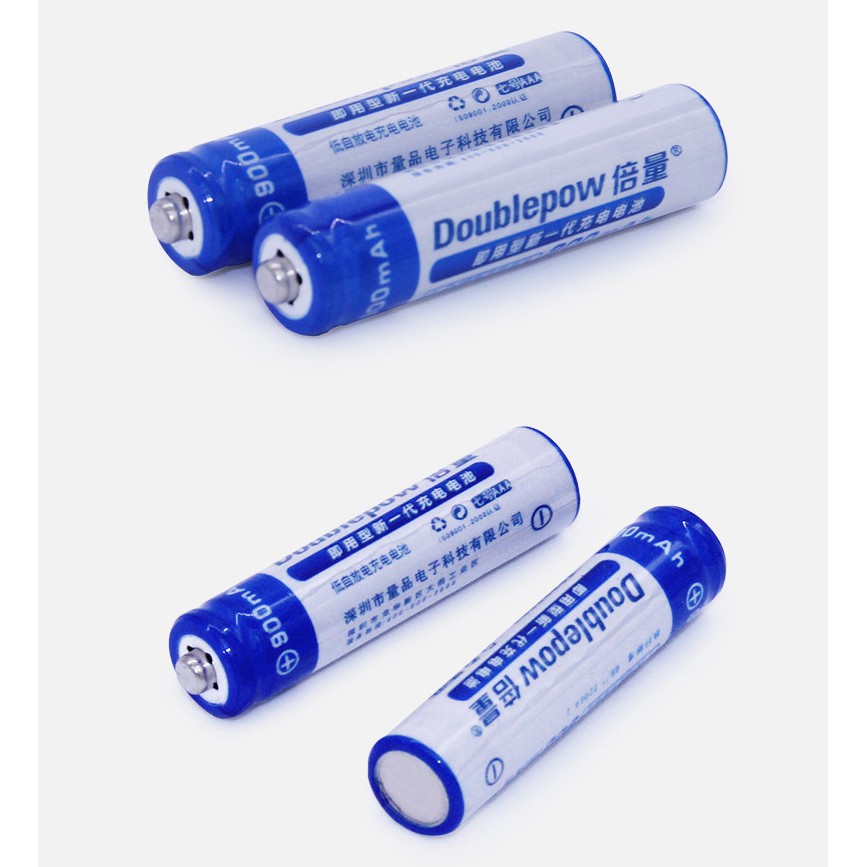 DOUBLEPOW Baterai Alkaline Rechargeable AAA 900mAh 2 PCS