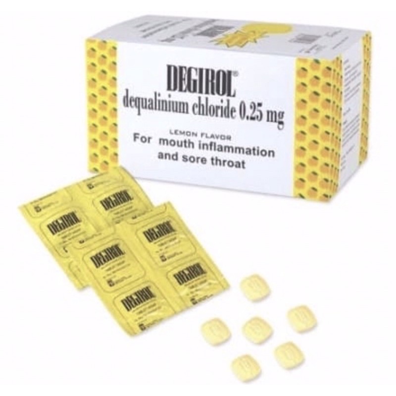 Degirol strip 10 tablet ( permen pelega tenggorokan &amp; mengobati tenggorokan sakit )