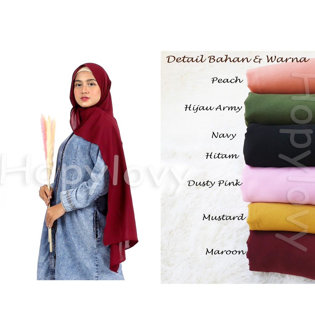 HOPYLOVY - PASHMINA SABYAN / PASHMINA INSTAN DIAMOND SABIAN / PASHMINA BASIC 75 X 150 CM