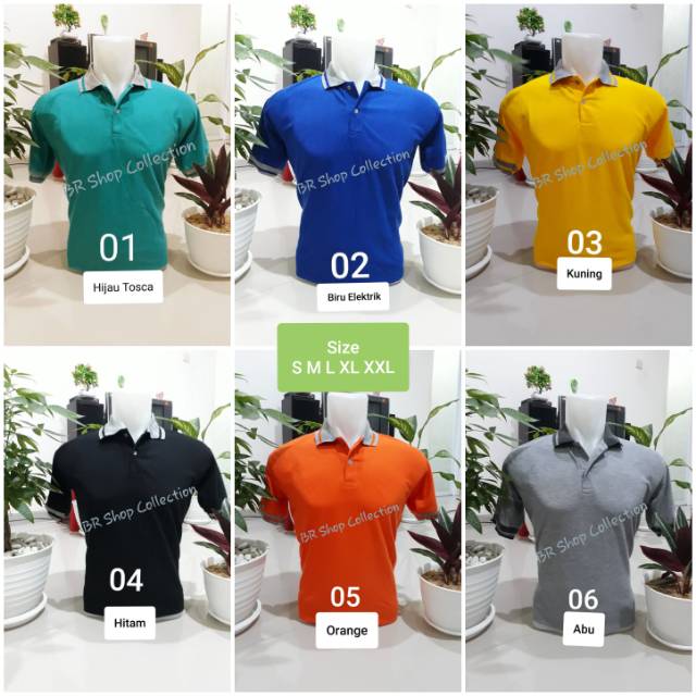 Kaos kerah lakos lacoste cvc pique polos pendek hijau tosca biru elektrik navy kuning hitam abu orange maroon putih