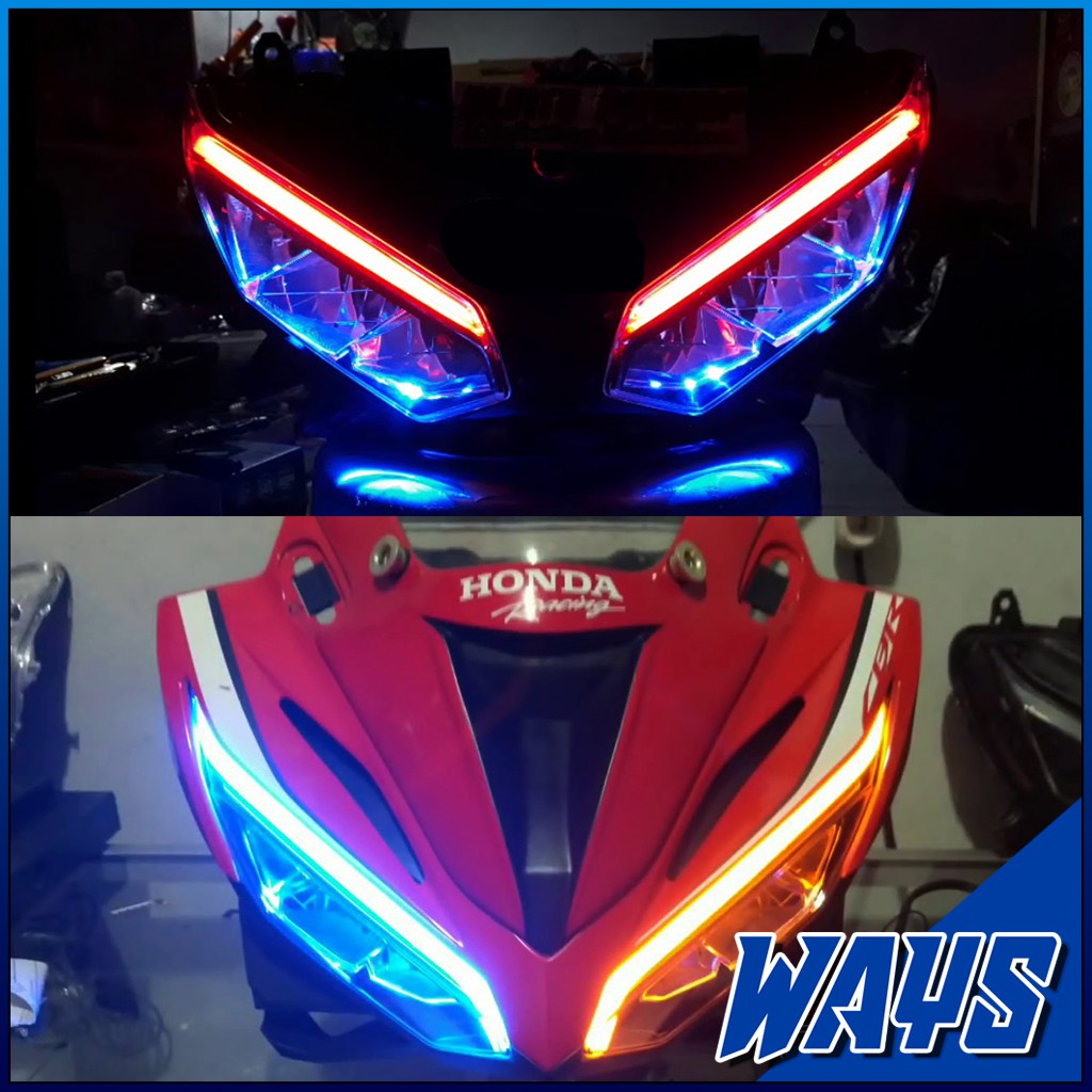 2 MODE RUNNING Lampu Alis LED Slim 30cm 60cm Senja Sein Sen Rem Variasi Motor Mobil Universal