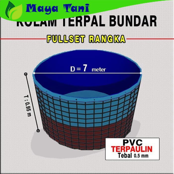 Kolam Terpal Bundar Diameter 7 M FULLSET