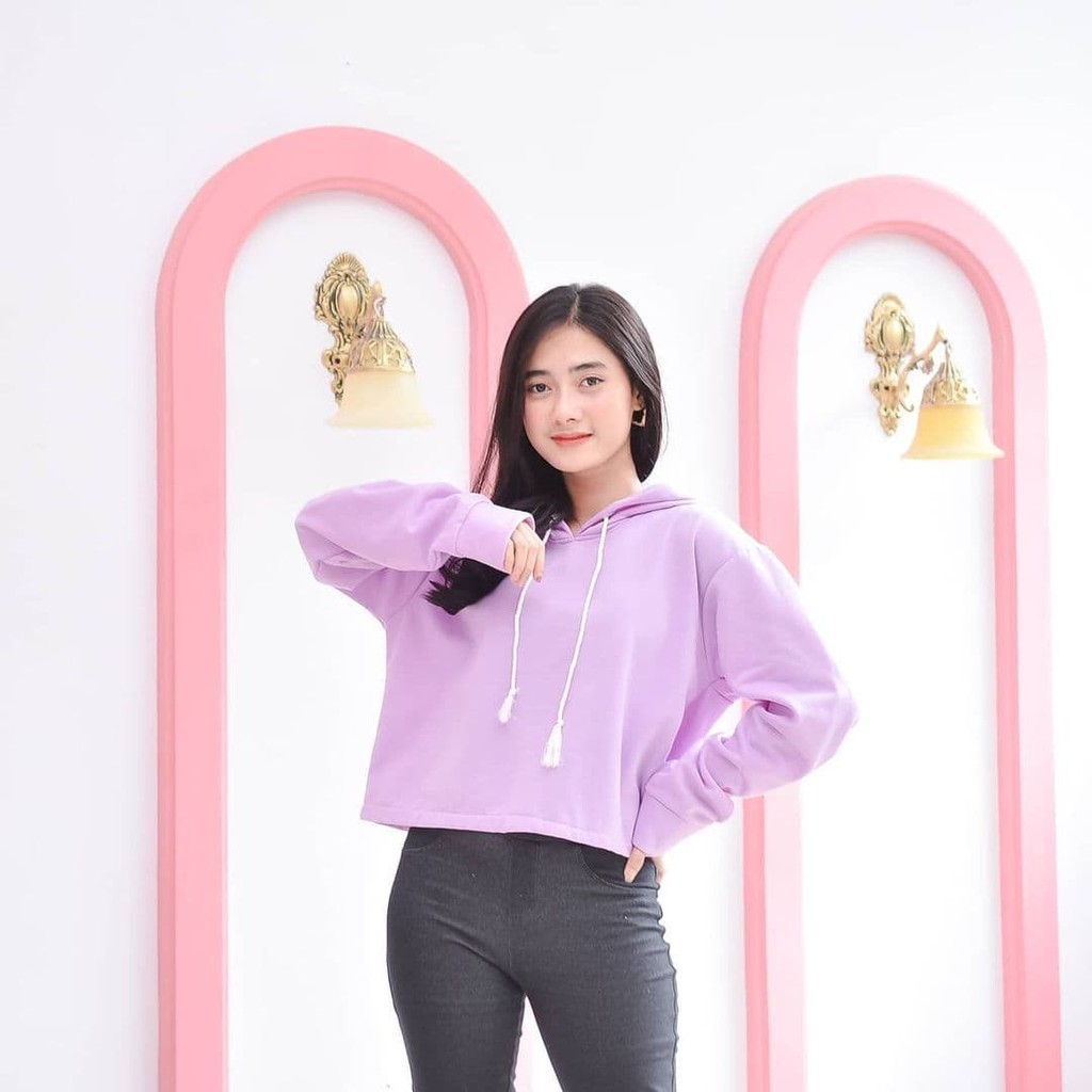 Nara Grosir - Ropes Crop Hodie l Hodie Wanita Allsize fit to L