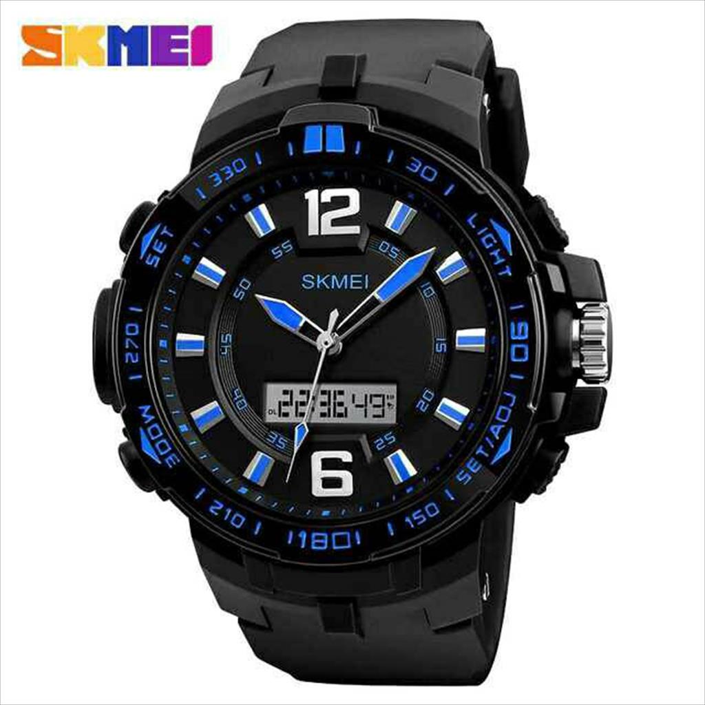 Jam Tangan Pria / SKMEI AD1273 Big Dial Dual Display / Jam Tangan Analog Digital Original