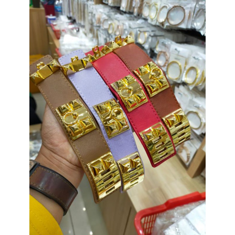 Restok Gelang cdc mendor kulit epsom/kulit serat kualitas import plat gold dan plat silver