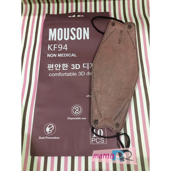 Masker Mouson KF94 warna Pink Lady (tali senada)