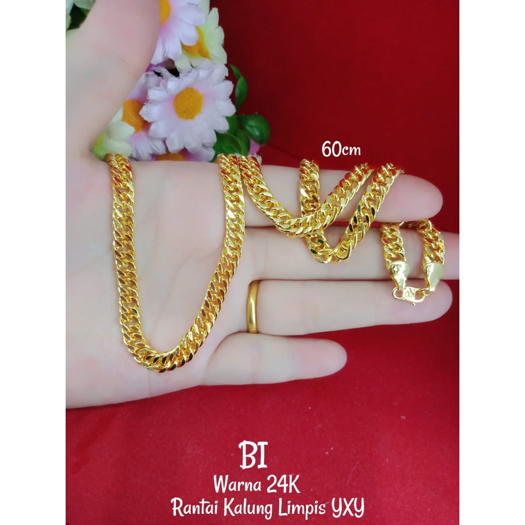 Kalung Rantai TITANIUM 60cm Gold