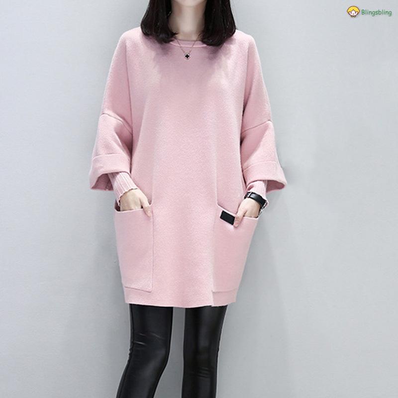 Sweater Kaos  Wanita Model  Potongan Longgar Lengan  Panjang  