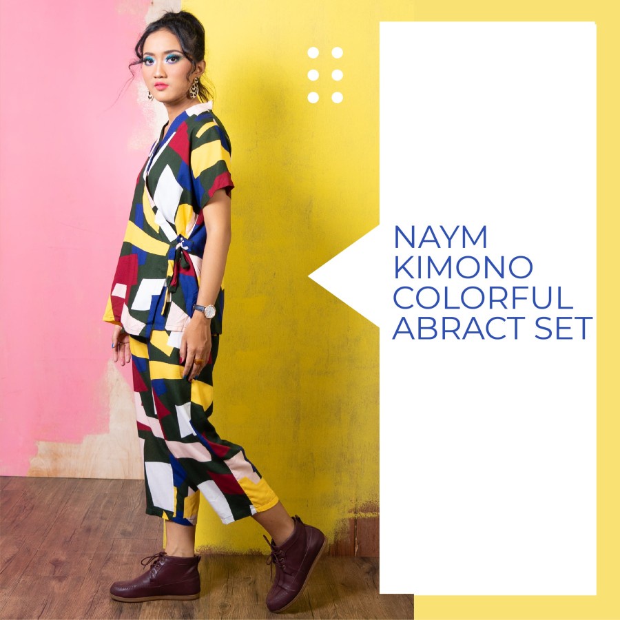 NAYM KIMONO COLORFUL ABSTRACT SET