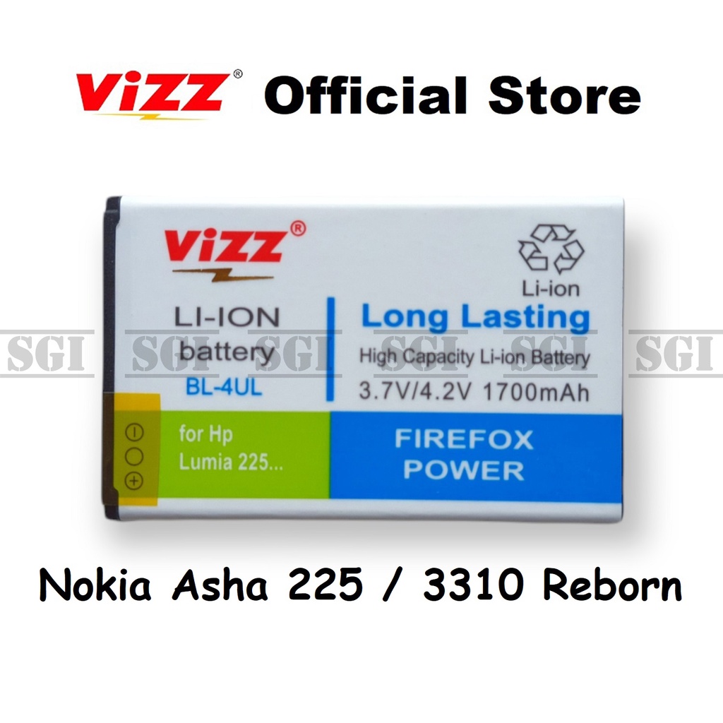 Baterai VIZZ Double Power Original Nokia Asha 225 3310 Reborn 2017 BL4UL BL-4UL Ori HP Handphone Bat