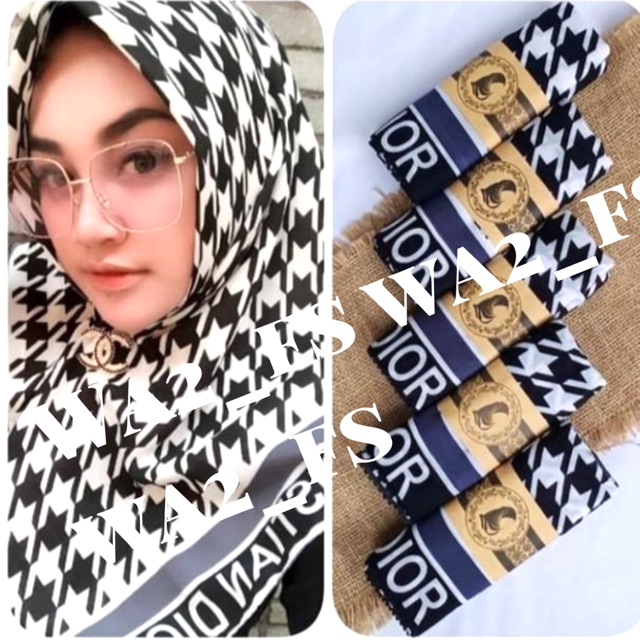 Jilbab voal motif dior