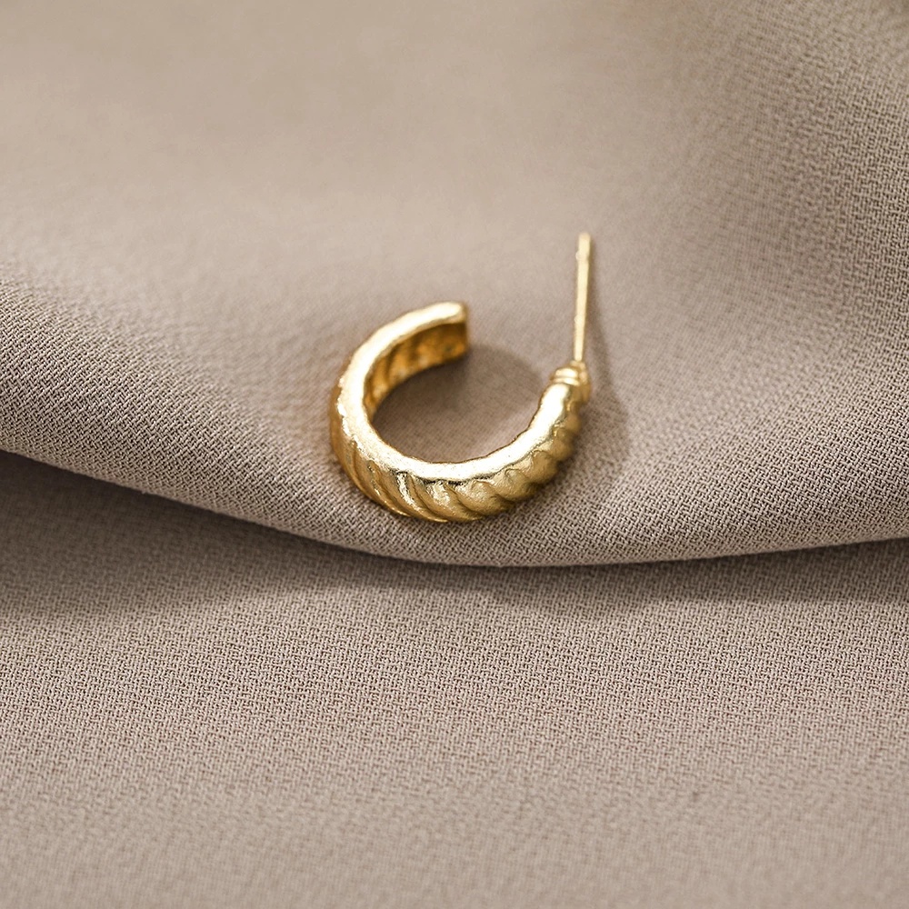 3pcs / Set Anting Stud Klip Bentuk Ular Bulat Warna Emas Perak Gaya Vintage Korea Untuk Wanita