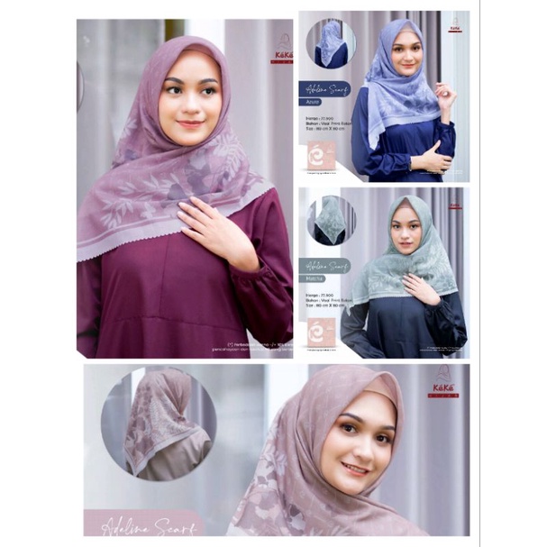 HIJAB SEGIEMPAT MOTIF KEKE ® ADELINE SCARF KEKE