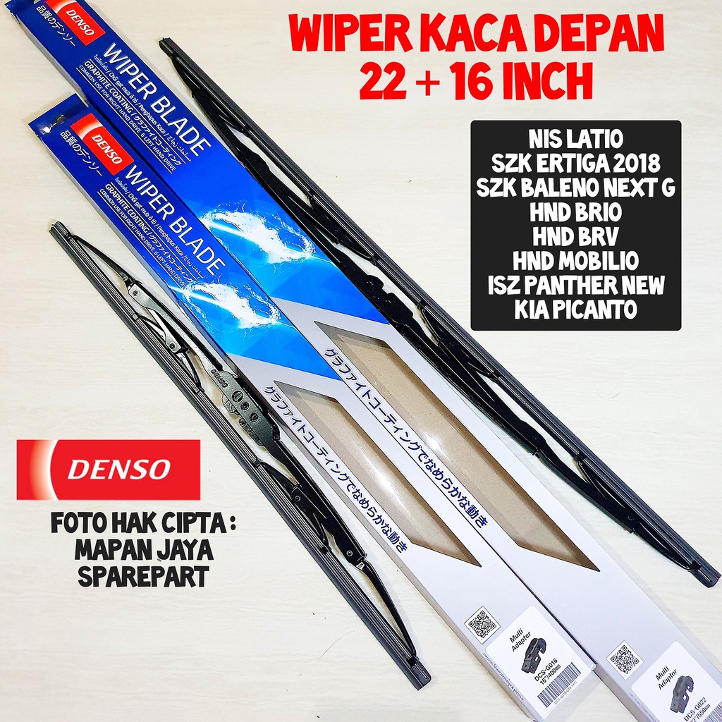WIPER KACA DEPAN BRV / BRIO / MOBILIO / ALL NEW ERTIGA ALL NEW / BALENO NEXT G ORI DENSO