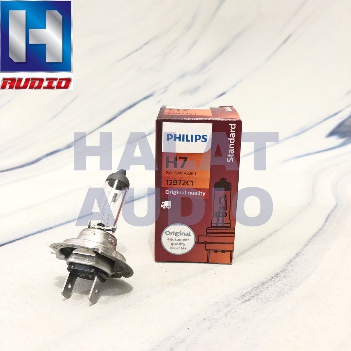 Bola Lampu Halogen Standard Philips H7 70W 70 Watt 24V 24 Volt