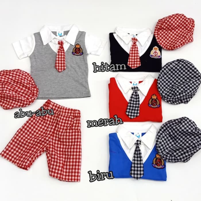 Baju Setelan Anak Bayi Laki-Laki Anchor Set Topi