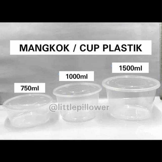 (ISI 25PCS - MANGKOK 1500ML) Cup Plastik Bening 1500ml/ Lunch Box/Mangkok plastik/Food Container