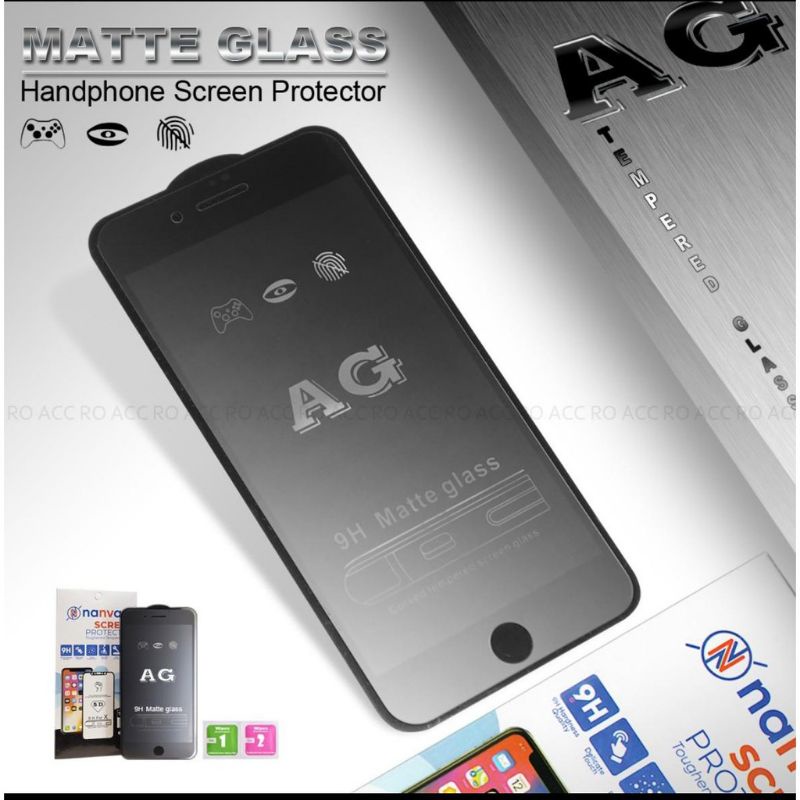 Tempred Glass AG Glare Matte Anti Minyak Black Oppo A53/A33