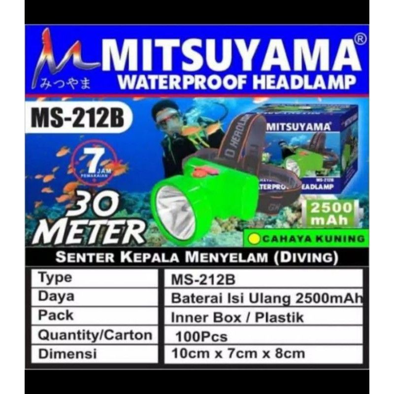 Senter Kepala Selam Cahaya Kuning MS-212B Mitsuyama