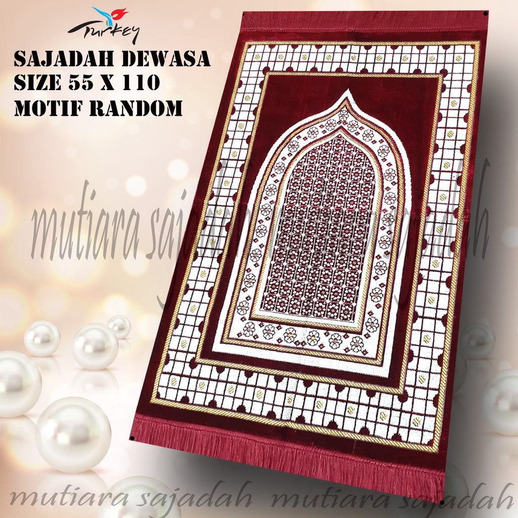 Sajadah Dewasa - Sajadah Ukuran Medium 55x110 - Sajadah Super Ultra - Sajadah Turki - Sajadah Empuk