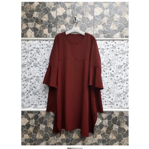 Baju Wanita Big Size Jumbo 2L, 3L & 4L Warna Merah Maroon Panjang