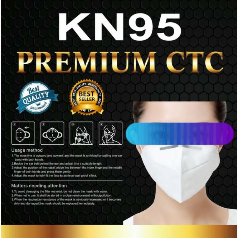 MASKER KN95 PREMIUM CTC - Masker N95 Masker Asli BNPB KAWAT DALAM