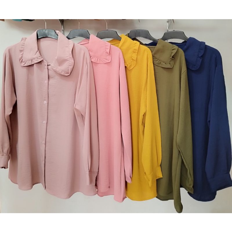 Naura Blouse - Atasan Wanita Jumbo Crinkle Airflow