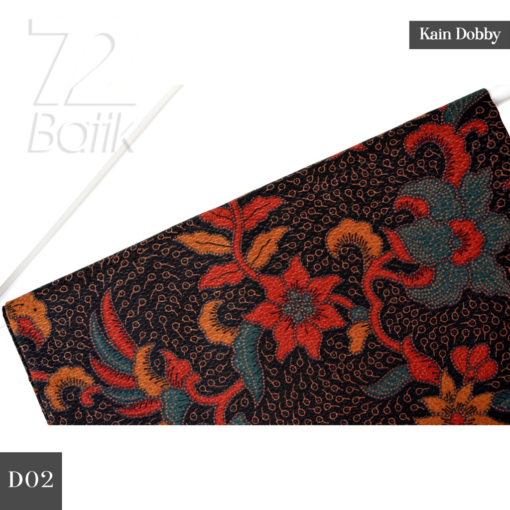 KAIN BATIK PREMIUM Dobby Motif Kembang Warna Orange Hijau Merah Hitam Dolbi Dobi Doby 726938 Cap 72 Jarik Jarit Samping Kebat Panjang Batik Dobby Modern Premium Bahan Seragam Batik Pernikahan Kantor Keluarga Murah Kamen Jadi Batik Bali Lembaran