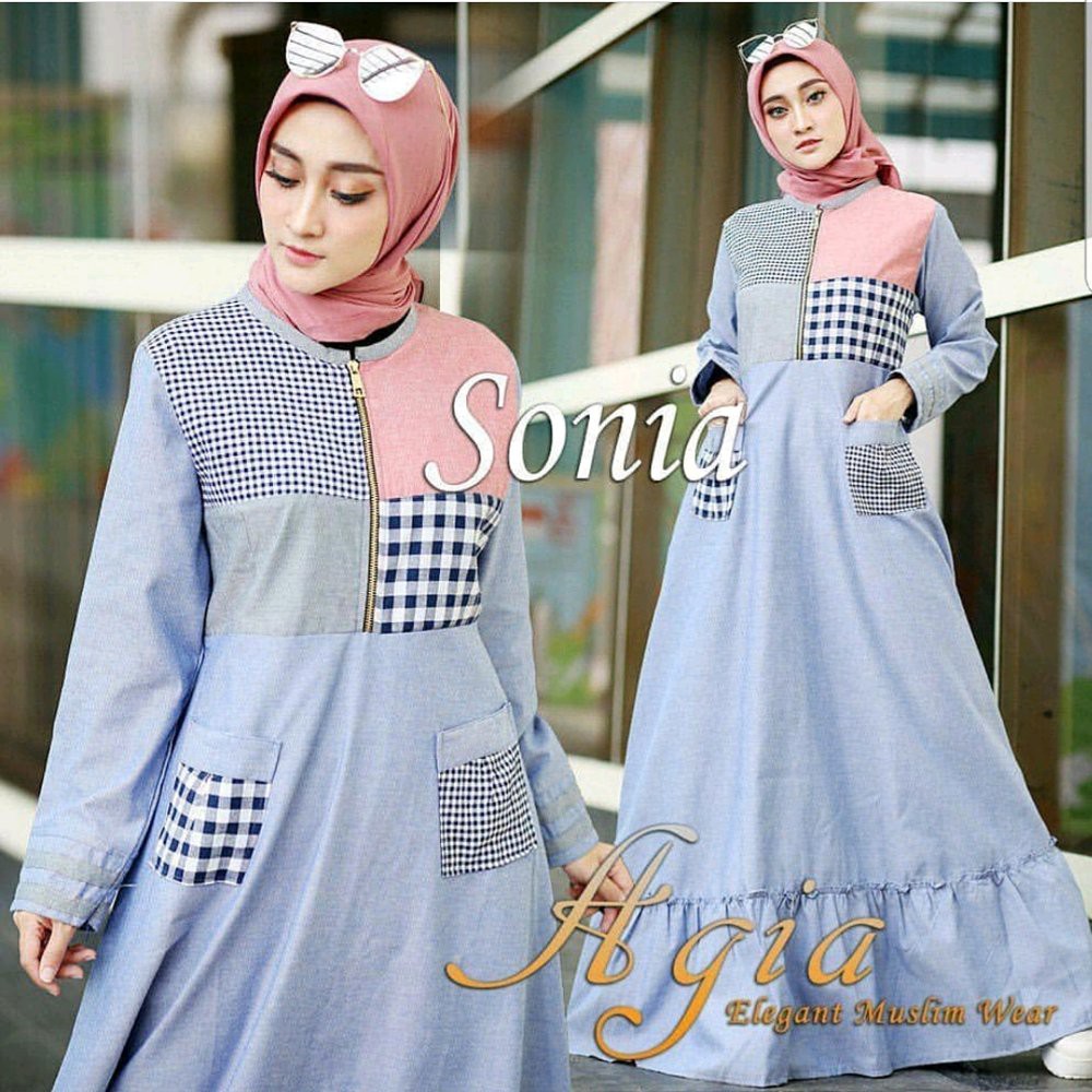 Baju Muslim Gamis  Wanita Sonia Dress Maxi