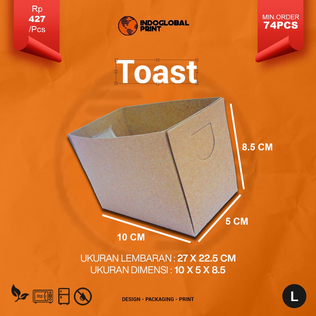 Toast Box Craft Size L Tempat Sandwich Wadah Roti Bakar Panggang