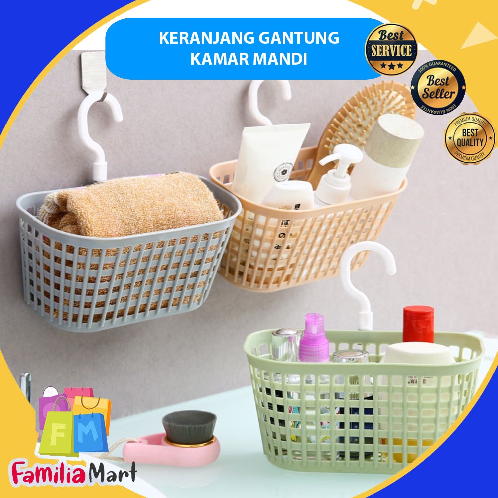 KERANJANG PENYIMPANAN GANTUNG BAHAN PLASTIK UNTUK DAPUR KAMAR MANDI