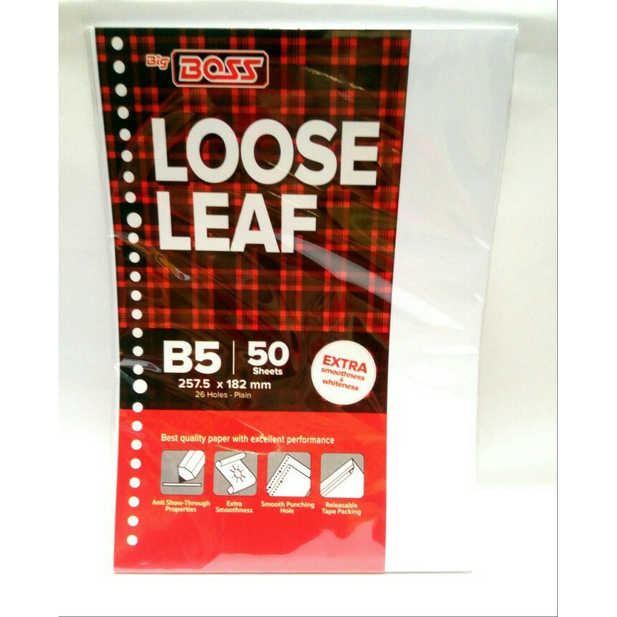 

Loose Leaf B5 polos/plain binder 26 ring BIG BOSS murah