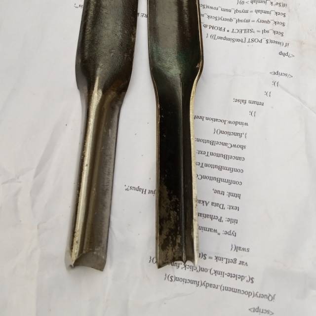 Tatah bonsai alat pahat bonsai jenis coret v baja tebal sudah diasah sepasang