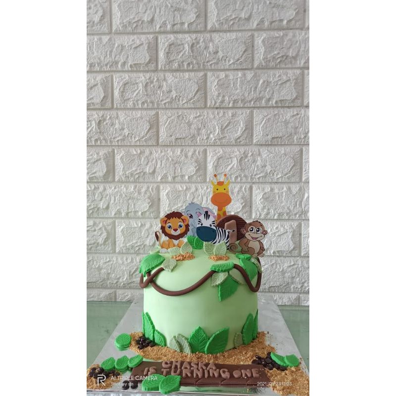 Jungle animals / Birthday cake / kue ulang tahun / fondant