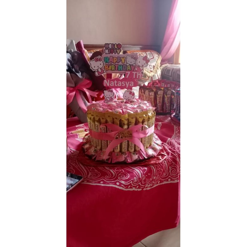 

buket snack cake hello kitty