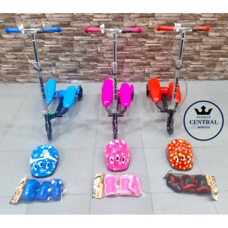 -FREE HELM + DEKKER FULLSET + BEL RINGING !! SKUTER / SCOOTER / OTOPED PEDAL ANAK 2020 TERBARU !!