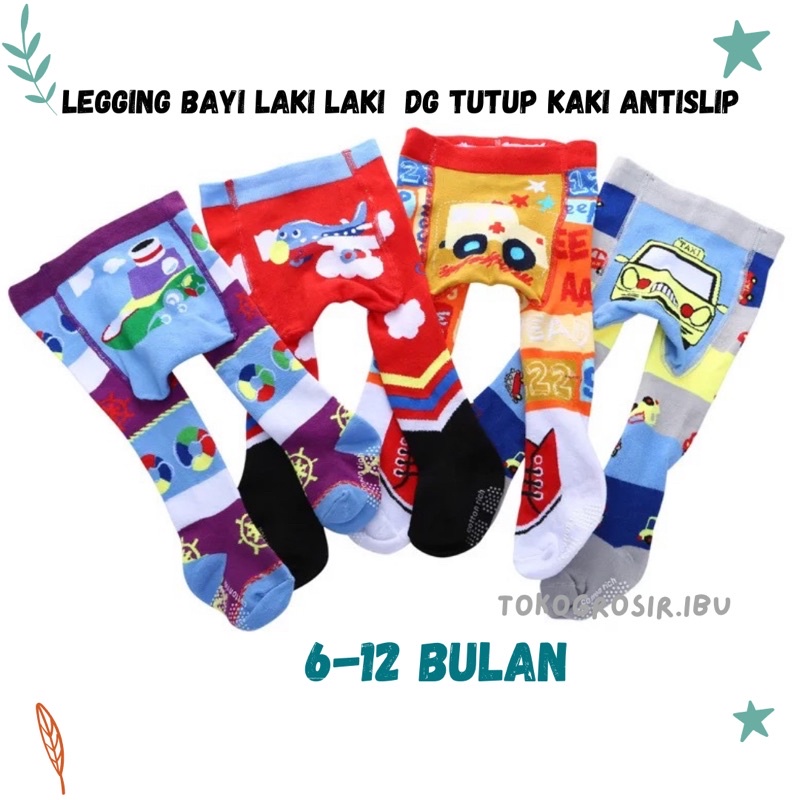 Legging Anak Bayi Laki Laki 6-12 Bulan Celana Leging Anak Bayi Laki Laki Dengan Tutup Kaki Antislip