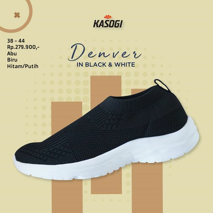 Sepatu Kasogi Slip On Sneaker Santai Casual Jalan Kuliah Dewasa Pria Tipe Denver