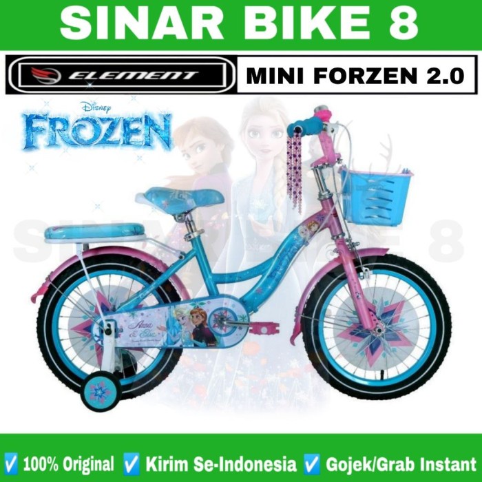 Sepeda Mini Anak Perempuan Ukuran 12 16 18 Inch ELEMENT FROZEN 2.0 Karakter