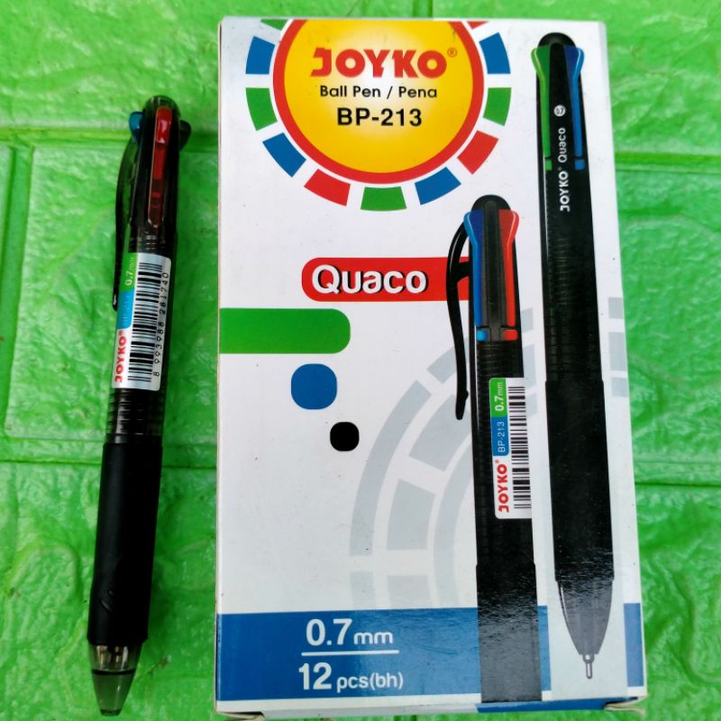 

1 PCS BALL PEN / PENA O:7mm 4 WARNA JOYKO QUACO BP-213 GROSIR