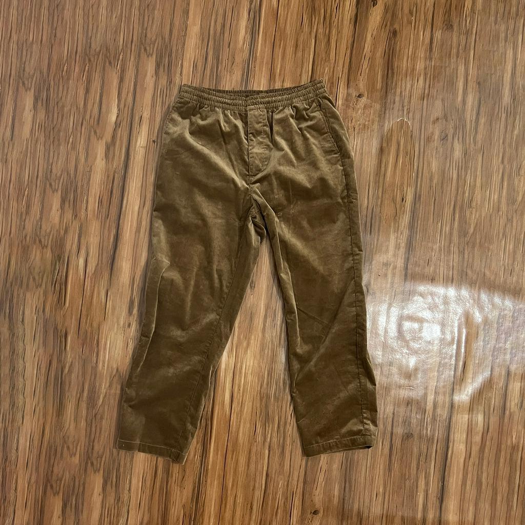 [2nd] UNIQLO Celana Panjang Pria Corduroy Men Pants Relax Ankle Brown