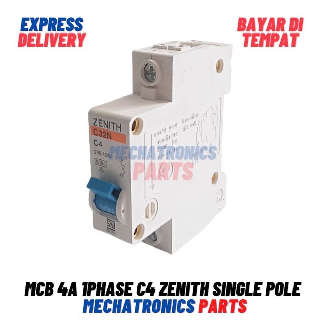 [MCB-9002] MCB 4A 1PHASE C4 4A ZENITH SINGLE POLE