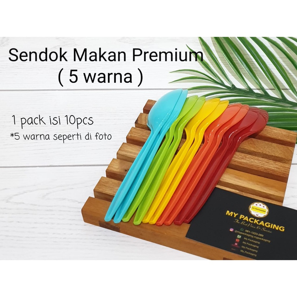 PREMIUM SENDOK MAKAN PLASTIK / GARPU MAKAN PLASTIK - Isi 10 pcs